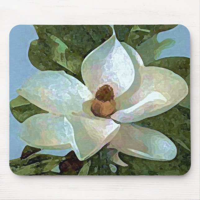 Magnolia Blossom Flower Mouse Mat (Front)
