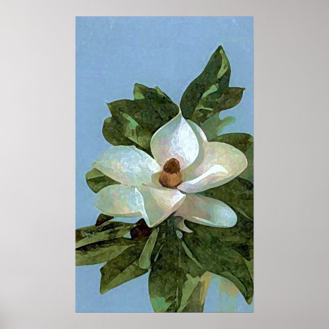 Magnolia Blossom Flower Poster Print (Front)