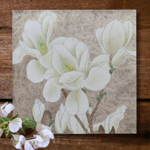 Magnolia Blossom Glass Coaster