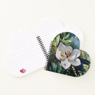 Magnolia Blossom Oil Painting of Nature’s Harmony Notebook