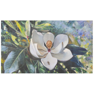 Magnolia Blossom Oil Painting of Nature’s Harmony Tablecloth