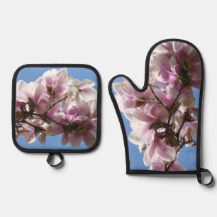 Magnolia Blossom Oven Mitt & Pot Holder Set