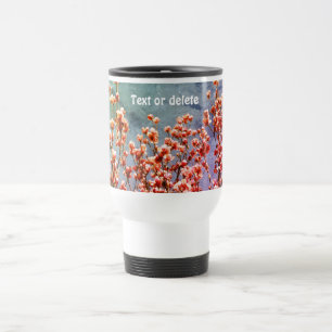 Magnolia Blossoms Blue Sky Floral Art Personalised Travel Mug