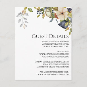 Magnolia Blossoms   Elegant Violet Floral Greenery Enclosure Card