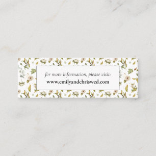Magnolia Blossoms   Elegant Violet Floral Greenery Mini Business Card