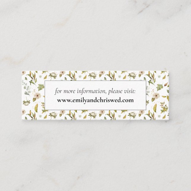 Magnolia Blossoms | Elegant Violet Floral Greenery Mini Business Card (Front)