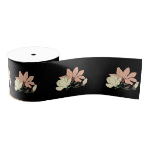 Magnolia Blossoms Grosgrain Ribbon