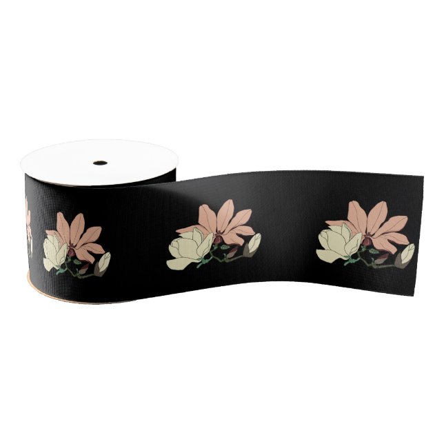 Magnolia Blossoms Grosgrain Ribbon (Spool)