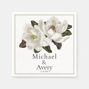 Magnolia blossoms napkin