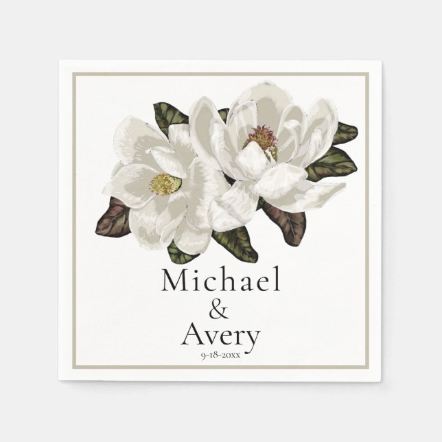 Magnolia blossoms napkin (Front)