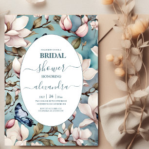 Magnolia Blush Pink Floral Bridal Shower Invitation