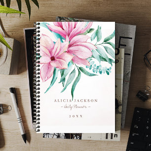 Magnolia bouquet watercolor feminine business planner