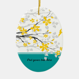 Magnolia branch and flowers custom ornament