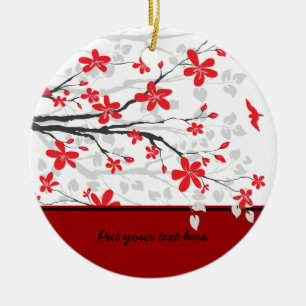 Magnolia branch and flowers custom ornament