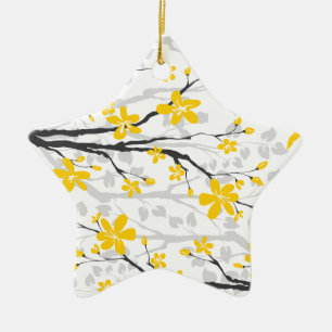 Magnolia branch and flowers custom ornament