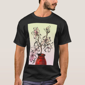 Magnolia branch in terracotta vase T-Shirt