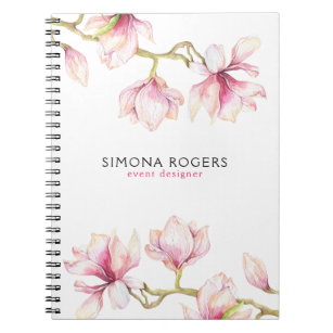 Magnolia Brinches Blossom In White Notebook