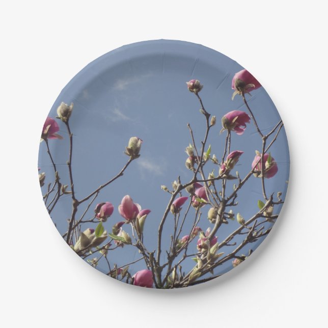 Magnolia Buds Paper Plates (Front)