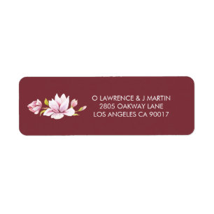 Magnolia Burgundy Floral Watercolor