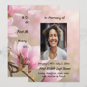 Magnolia Celebration Life Memorial Service Invitation