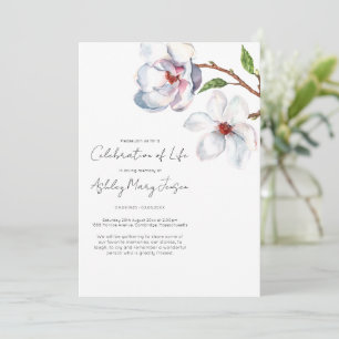 Magnolia Celebration of Life Funeral Invitation