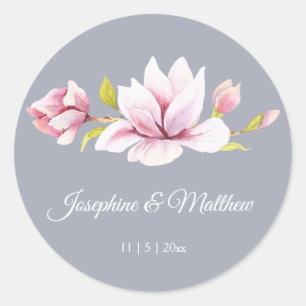 Magnolia Charm Floral Wedding Stickers
