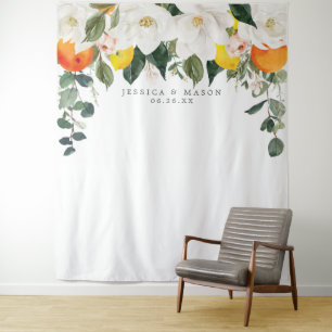 Magnolia Citrus Backdrop Photo Booth Tapestry