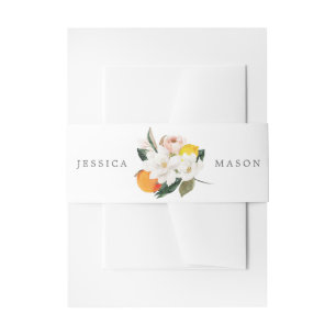 Magnolia Citrus Wedding Invitation Belly Band
