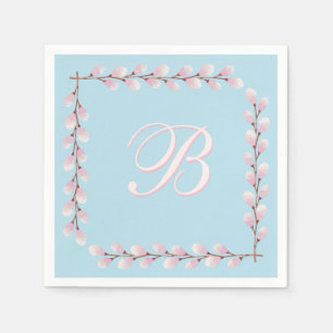 Magnolia Collection Spun Sugar Blue Background Napkin