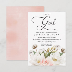 Magnolia Cotton Baby Shower Invitation Card