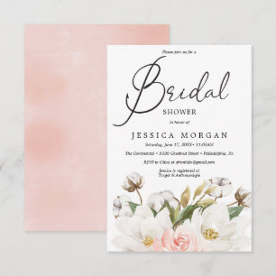 Magnolia Cotton Bridal Shower Invitation Card