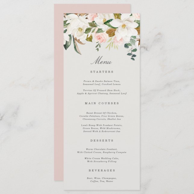 Magnolia Cotton Menu (Front/Back)