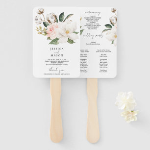 Magnolia Cotton Wedding Ceremony Program Fan