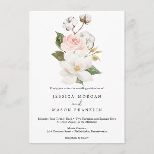Magnolia Cotton Wedding Invitation
