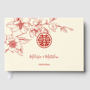 Magnolia Cream Chinese Wedding Guest Book