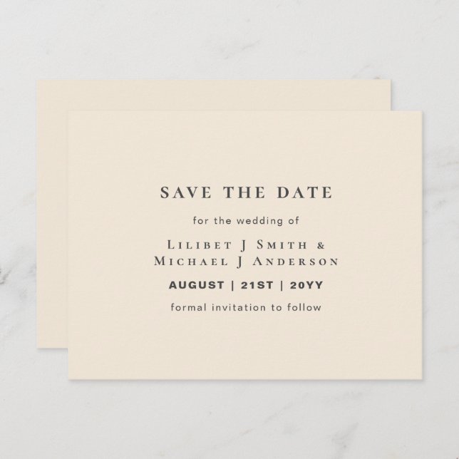 Magnolia Cream Modern Wedding Typography Postcard (Front/Back)