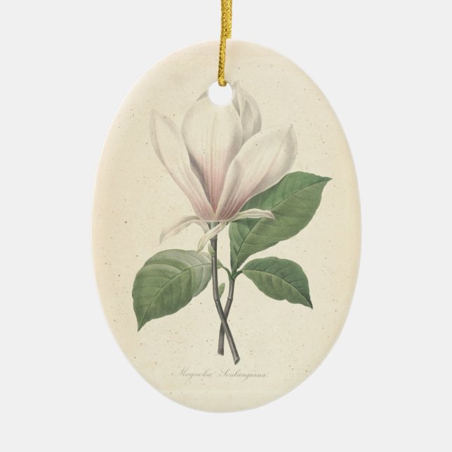 Magnolia Customisable Memorial Photo Ornament (Front)