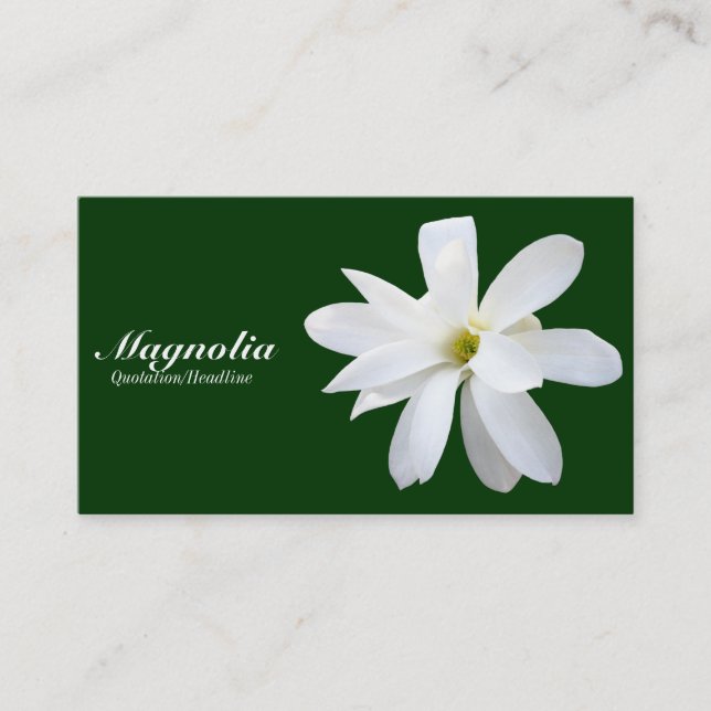Magnolia - Dark Green 003300 Business Card (Front)