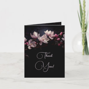 Magnolia Dark Romantic    Wedding Photo Thank You