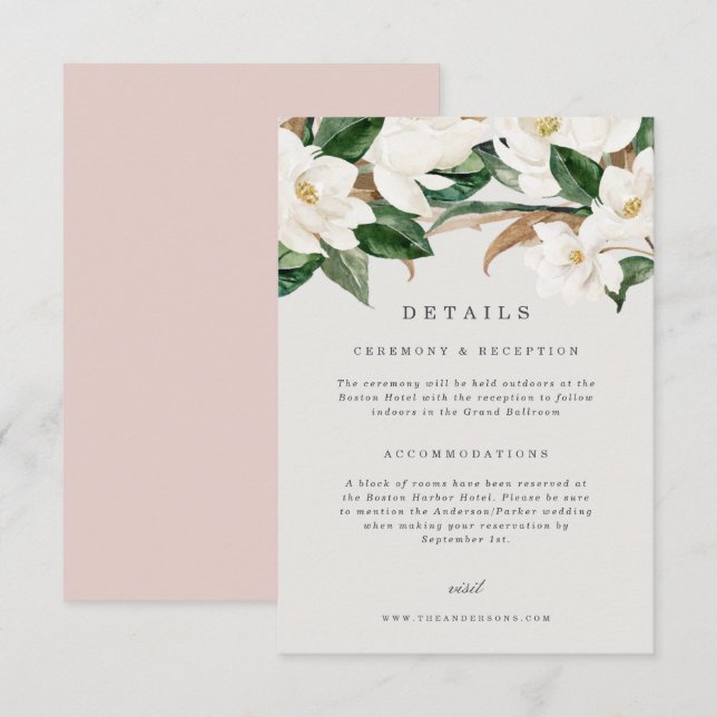 Magnolia Details Card (Front/Back)