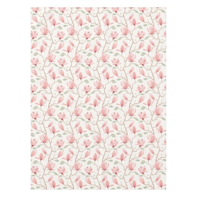 Magnolia Drift Soft Pink Tablecloth (Front)