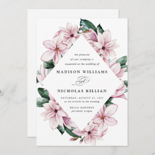 Magnolia & Eucalyptus   Floral Frame Wedding Invitation