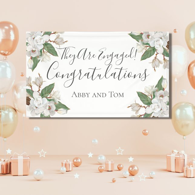 Magnolia Floral Botanical Engagement Banner (Creator Uploaded)