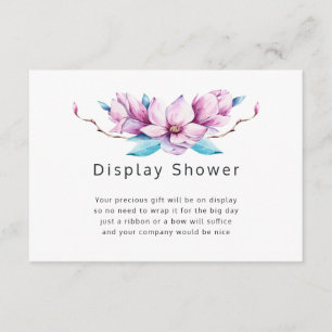 Magnolia Floral Bridal Shower Display Shower Enclosure Card
