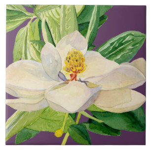 Magnolia Floral Decorative Kitchen Art Tile Design