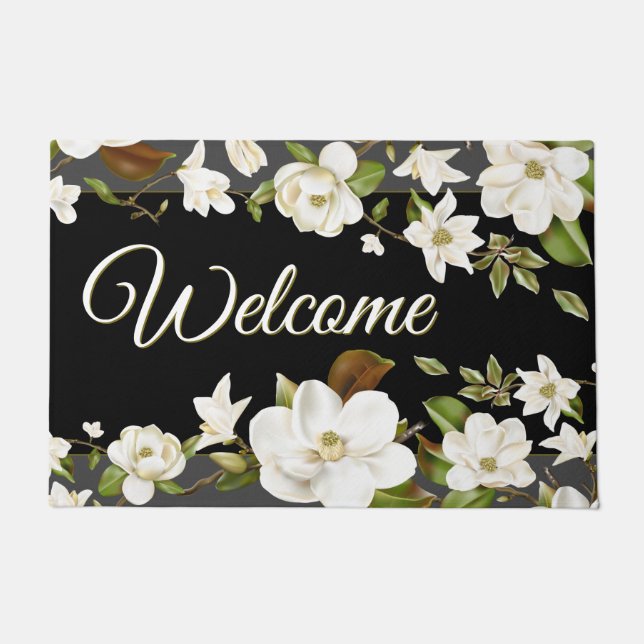 Magnolia Floral Doormat (Front)