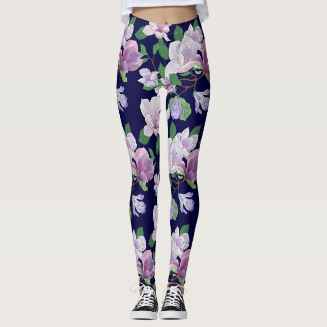 Magnolia Floral Frenzy Leggings (Front)