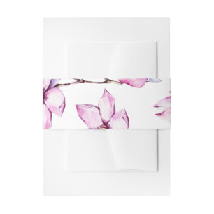 Magnolia Floral Invitation Belly Band