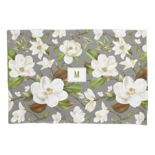 Magnolia Floral Monogram Pillowcase