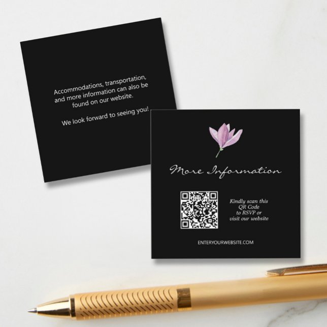 Magnolia Floral More Information Wedding Enclosure Card (Creator Uploaded)